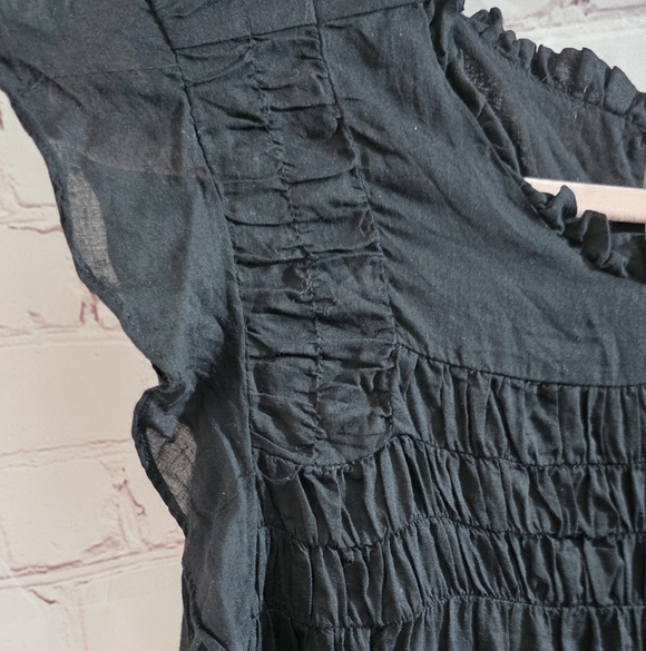 HYFVE Womens Black Mini Tiered Dress with Ruffle Sleeves Sz Large - Picture 5 of 6